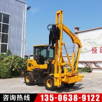 高速公路护栏打桩机 公路钻孔打桩拔桩一体机 装载式护栏打桩机