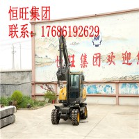 75型国产轮式挖掘机 工程挖沟用轮式挖掘机