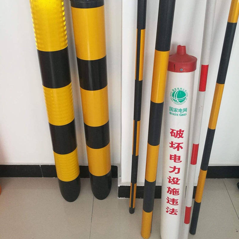 拉线警示管黑黄跨路套管PVC电线杆反光标志