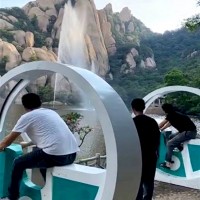 洪江市源头厂家自行车喷泉设计无动力设施公司节省电力山东三喜