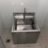 不锈钢洗手池低背板感应式