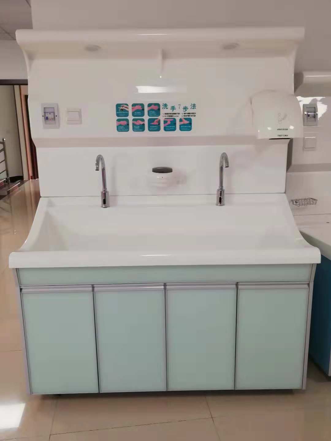 迪新洗手池PMMA高分子多人位刷手台