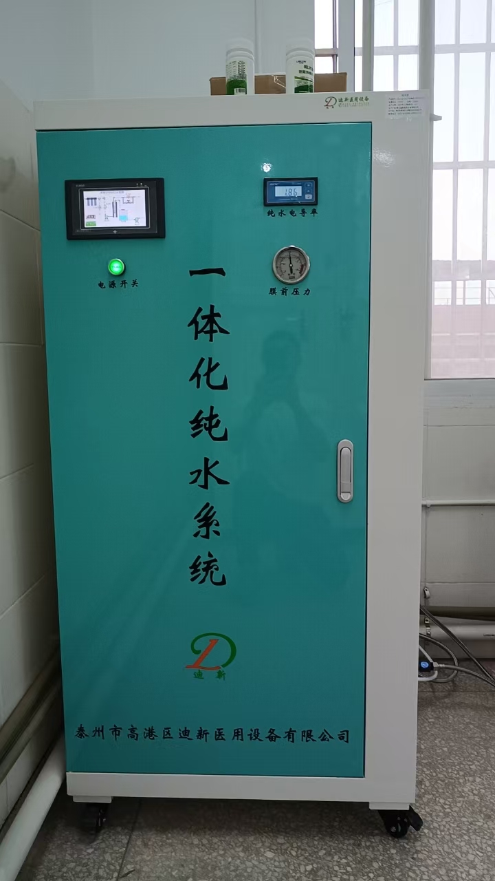 迪新一体化纯水机实验室150L纯水系统配PE储存水箱