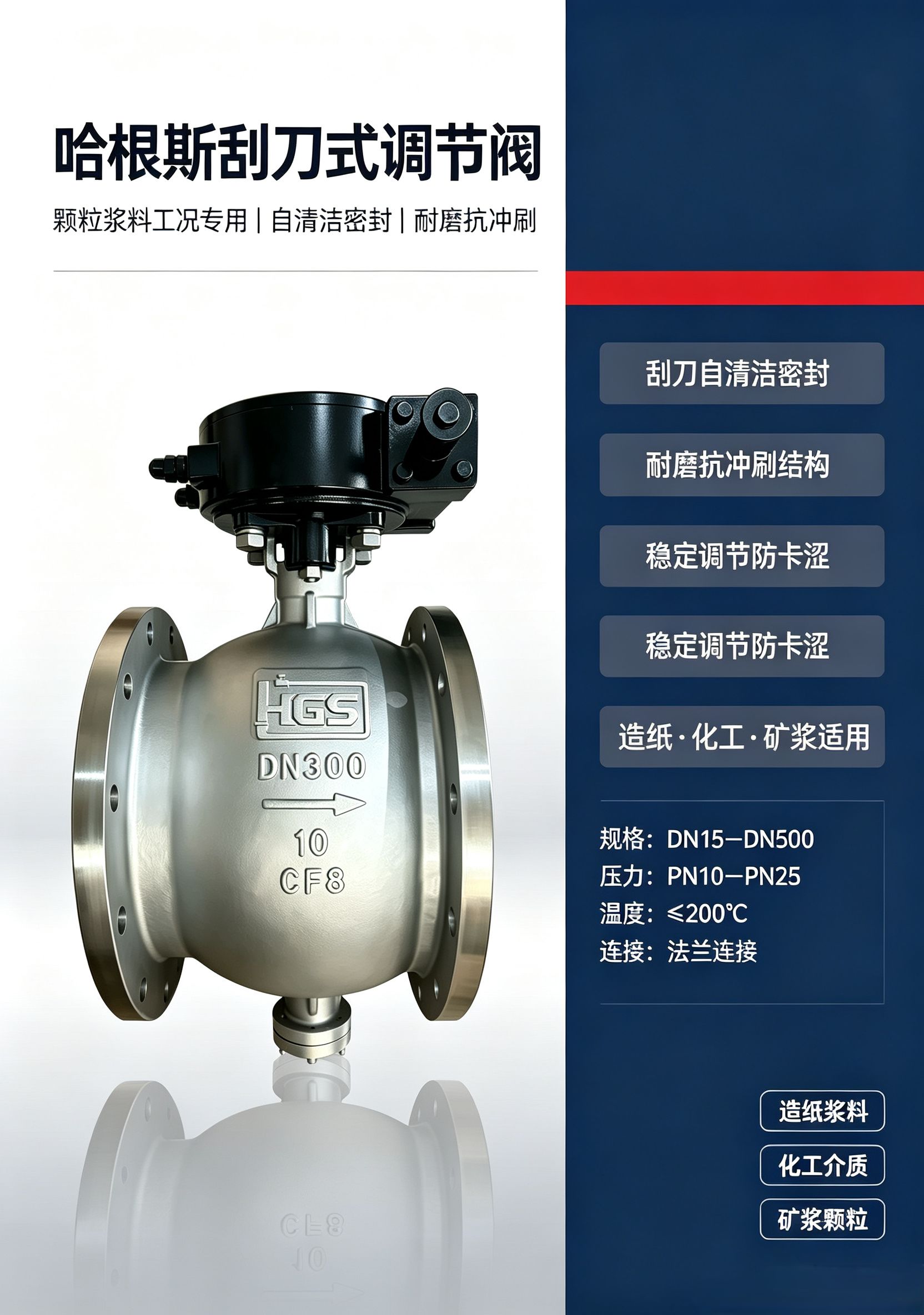 WC碳化钨刮刀调节阀防卡堵哈根斯中外合资品牌